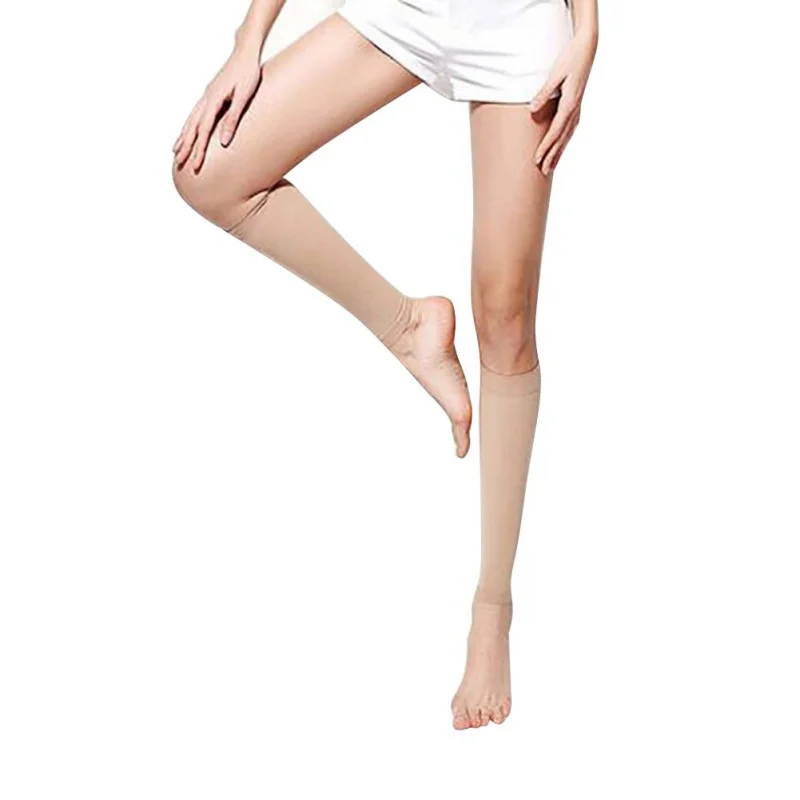 1Pair Sports Calf Support Sleeves Leg Footless Compression Socks for Splints Varicose Veins Lymphedema Running Cycling
