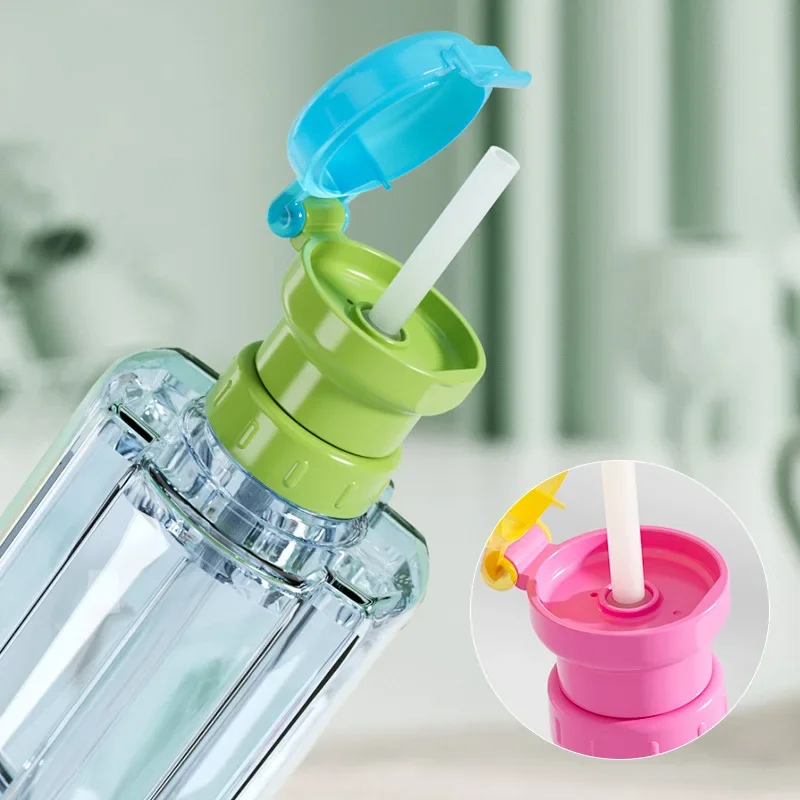 

Portable No Spill Choke Water Bottle Cups Adapter Cap With Tube Drinking Straw For Baby Infants Kid Easy Hygiene Drink Feeder