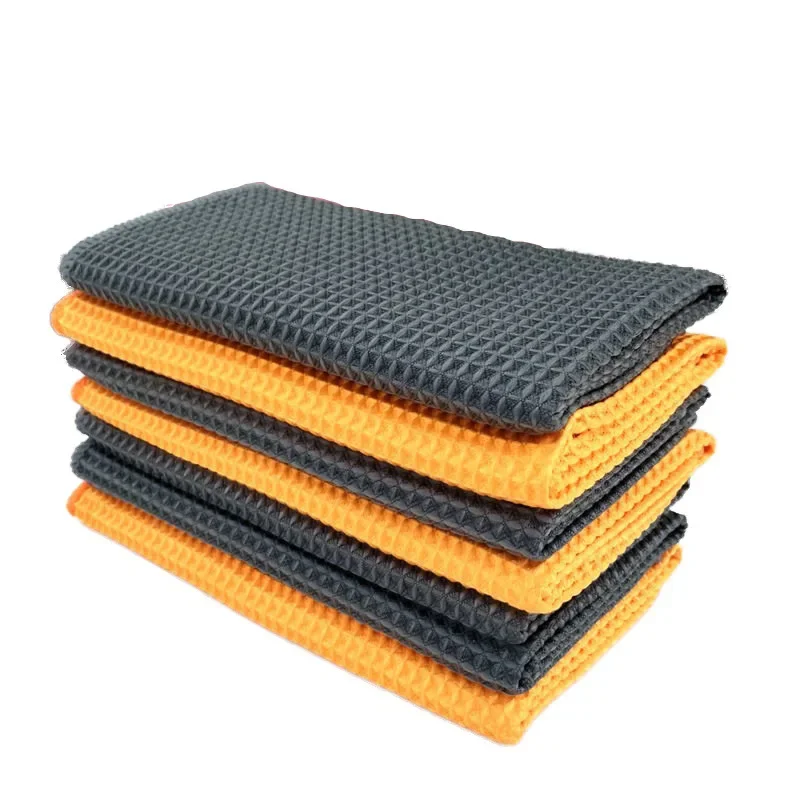 

2 Pcs/Lot Car Wash Towel Glass Cleaning Water Drying Microfiber Detailing Waffle Weave Window Clean with 40*40cm