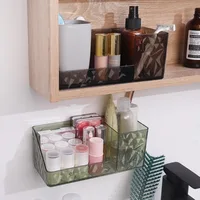 Diamond Texture Cosmetic Organizer Multiple Colors Wall-mounted Storage Box Bathroom Toiletries Shelves Cosmetic Storage Box 2