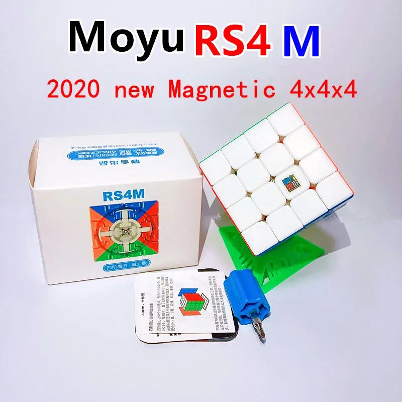 

Магнитный магический куб Moyu RS4M 2020 4x4, профессиональные игрушки-пазлы без наклеек RS4 M 4X4x4, детские подарки