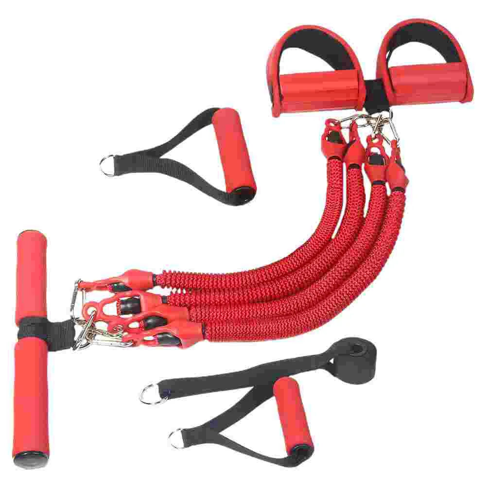 

Yoga Four-tube Pull Rope Fitness Exercise Resistance Bands Pedals Emulsion Foot Pulling