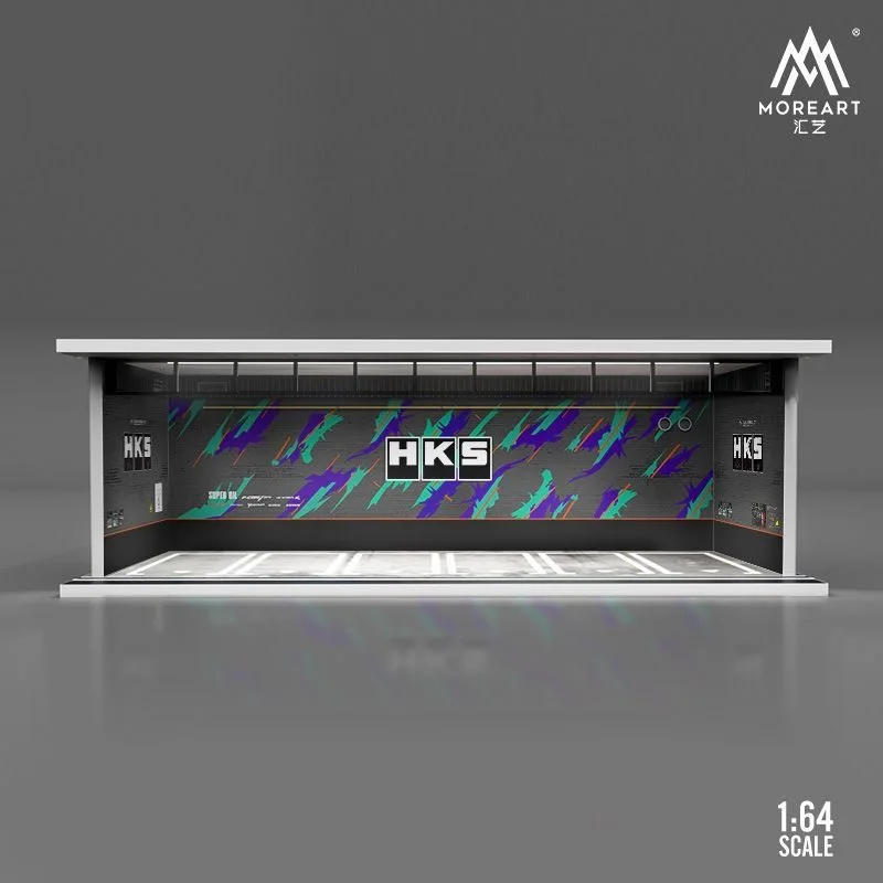 Timemmicro & Moreart 1:64 Hks Scena Di Montaggio Del Garage Con Versione Leggera Dipinta