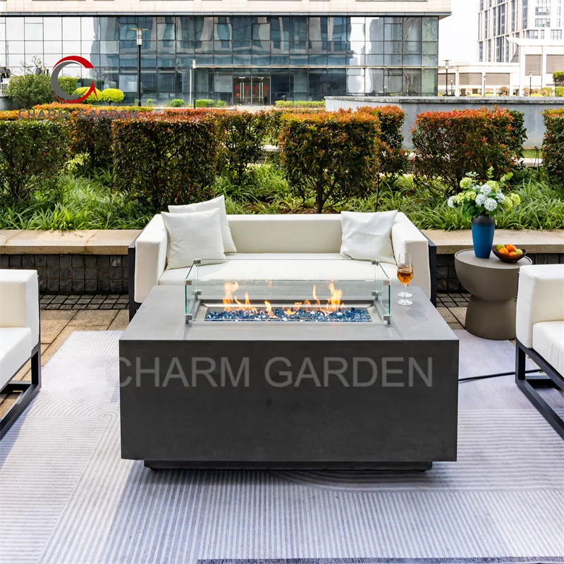 Outdoor Fireplace GAS Fire Pit Glass Fiber Reinforced Concrete Customization 20 Days LPG System Stove