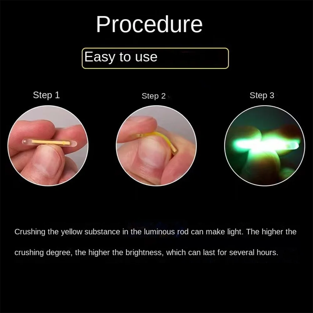 Qaestuan 50 Pièces Bâtons Lumineux Pour Pêche De Nuit - Glow Sticks 4,5 X 37 Mm Vert Fluorescent