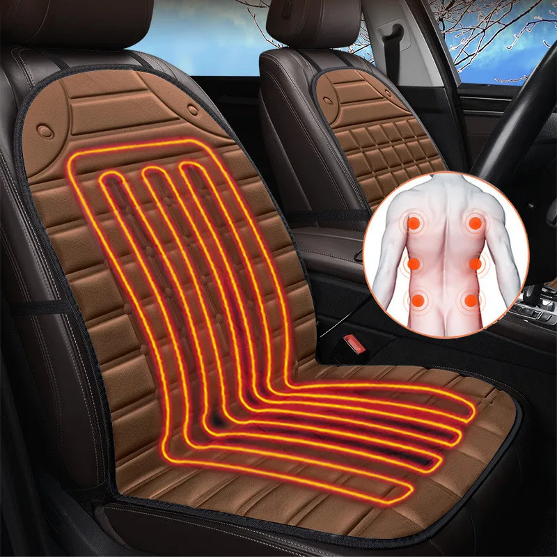 

12V Heated Car Seat Cushion Cover Seat Heater Warmer Winter Household Cushion Seat Protective Cover Auto Interior Accessories