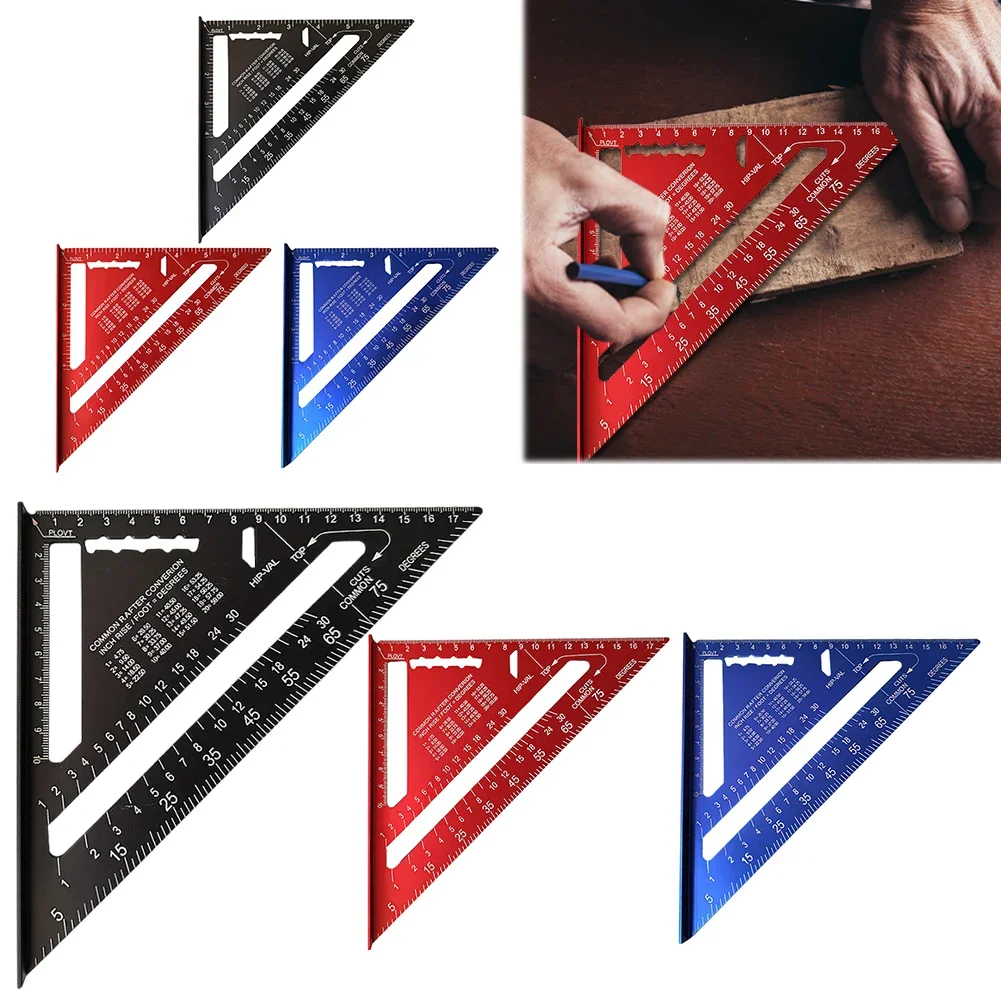 7 Inch Triangle Ruler Aluminum Alloy Speed ​​Square Angle Protractor High Precision Measuring Square Ruler Carpenter Tools