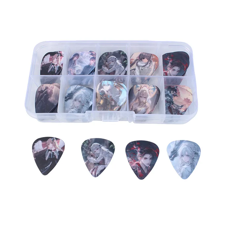 New 50pcs bass guitar paddle Acoustic guitar Picks ukulele Musical instrument Anime cartoon cute electric pick with box