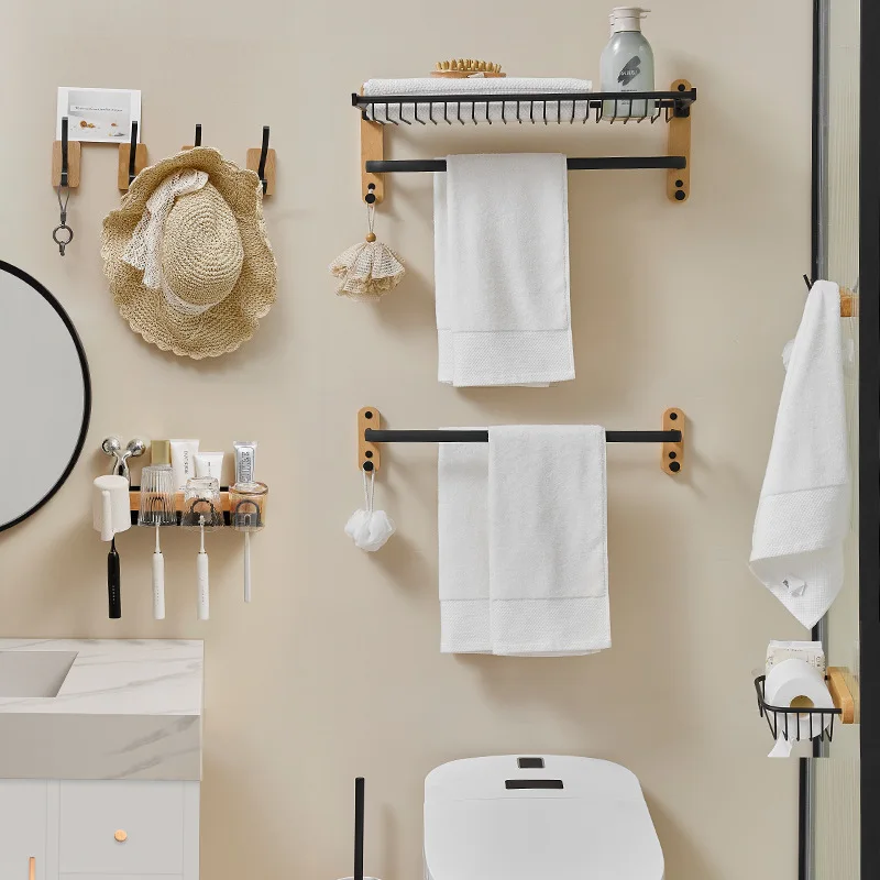 Platz Aluminium Handtuchhalter Badezimmer Lagerregal Keine Perforation Toilette Minimalistisch Leicht Luxus Wind