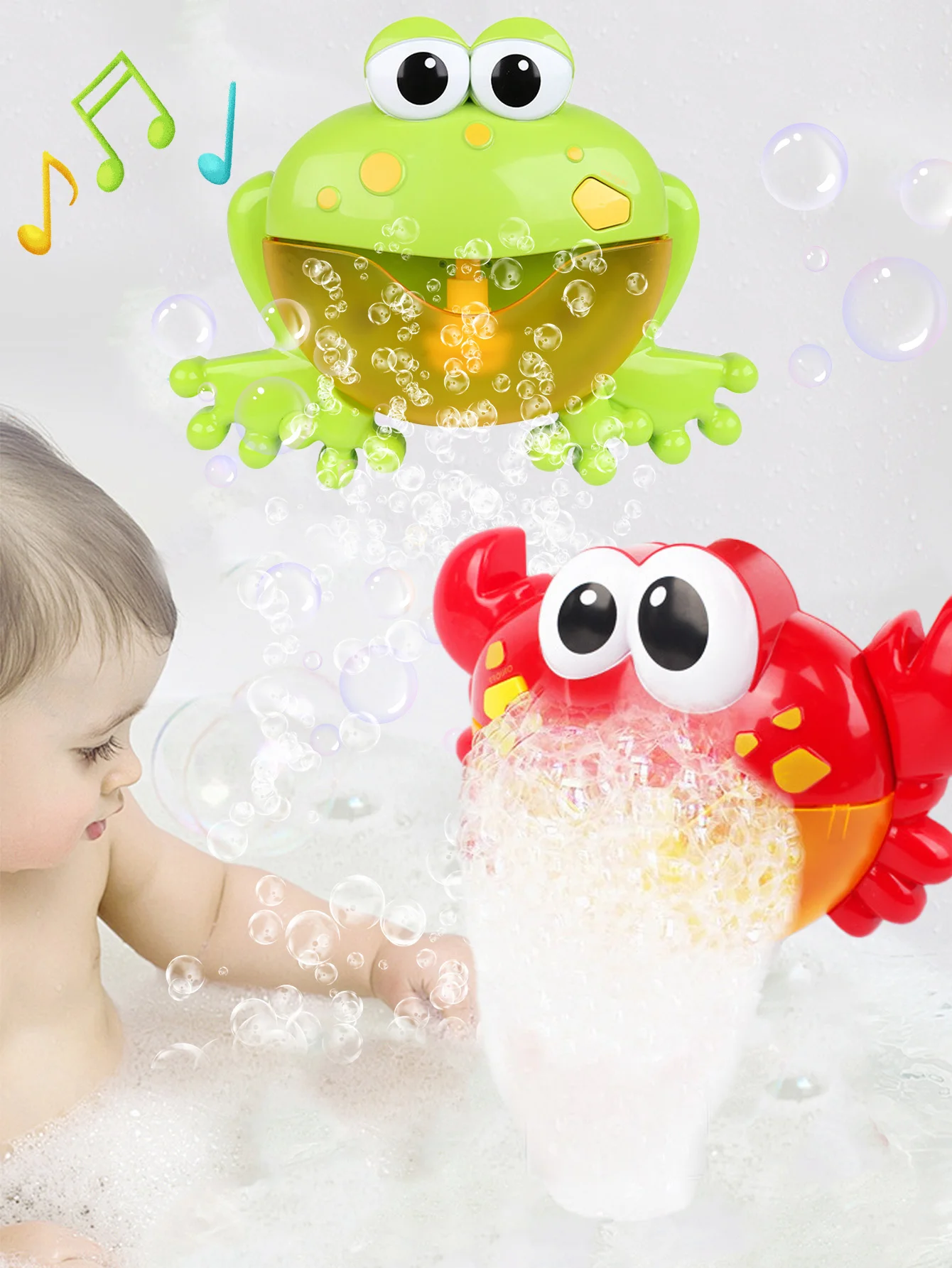 Giocattoli da Bagno per Bambini, Macchina per Bolle a Forma di Rana con Musica, Giocattolo Automatico per Bolle di Sapone per Vasca da Bagno, Regalo per Bambini - immagine 2