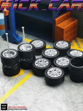  1/64 Wheels and Tires 1 Set(4pcs)  ABS Rubber for Model Car Basic Modified Parts Collection Vehicle Toy Hotwheels Tomica Mini GT 