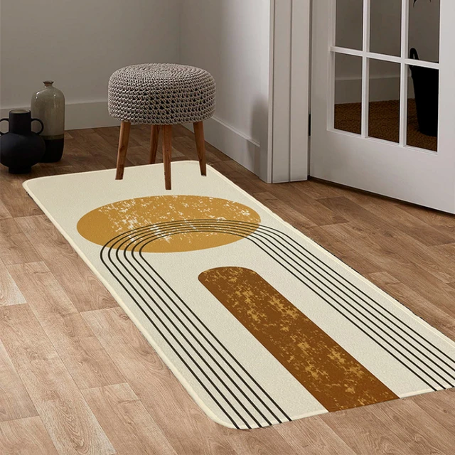 mDesign Large Modern Bath Mat Runner - Non-Skid Bathroom Runner