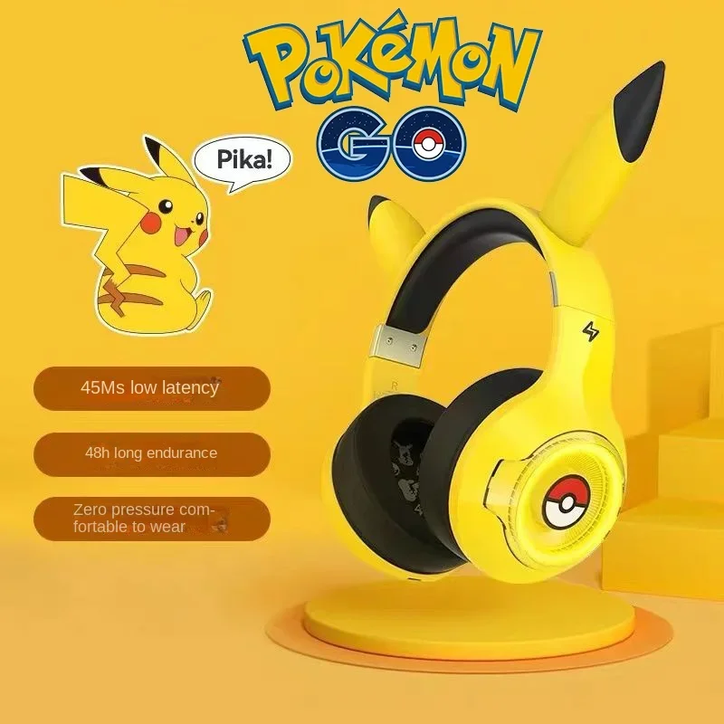 

Cartoon Anime Pokemon G4bt Headset Pikachu High Sound Quality UltraLow Latency Gaming Headset for E-Sports Sports Men Women Gift