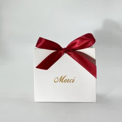 Elegant White Mini Candy Gift Boxes - Perfect for Baby Showers, Weddings, and Special Occasions (Burgundy)