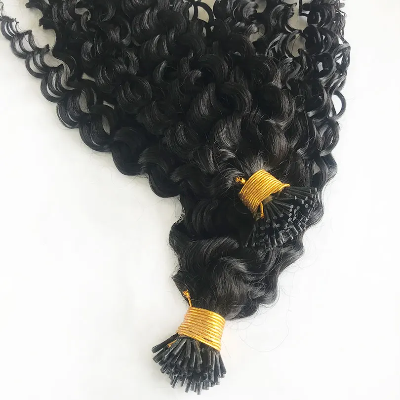 Curly I Tip Hair Micro Bead Human Hair Extensions Natural Black 100g/pack  Microlink Hair Bundles With Silicone Beads - Hair Weaving - AliExpress