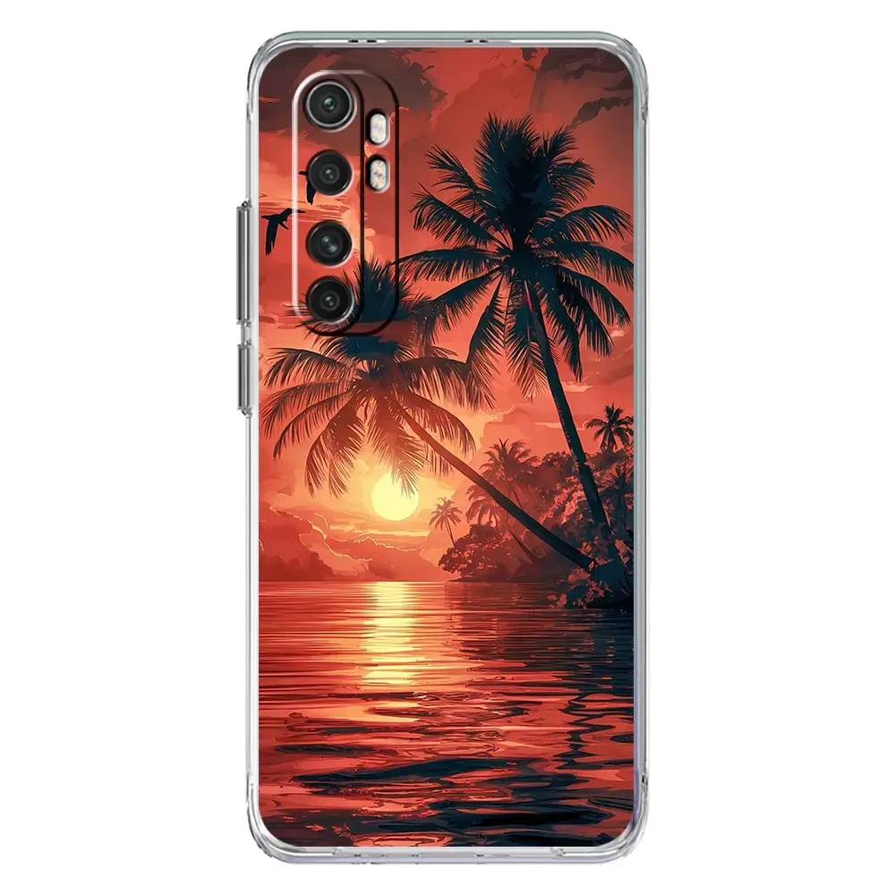 Clear TPU Phone Case with Coconut Tree Design