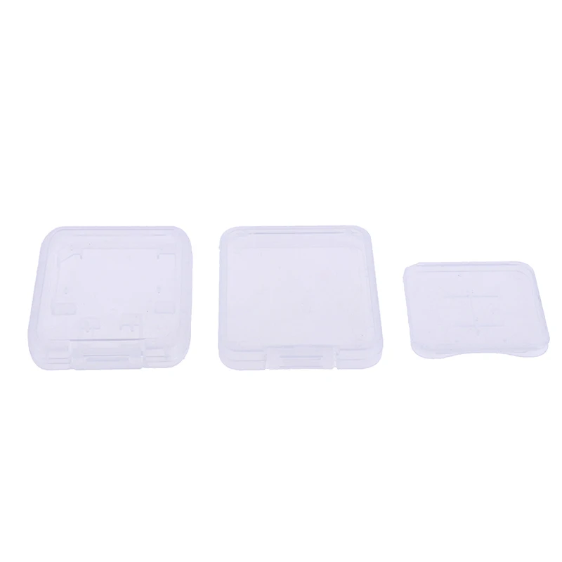 10Pcs Transparent Plastic Storage Boxes SD Camera CF Memory Card Case With Cover Phone TF Card Packaging Box memory card case photography storage case