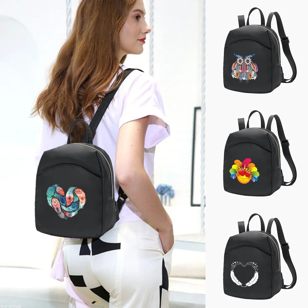 Women Mini Backpack Lady Shoulders School Bag for Girl Designer Backpacks Crossbody Bag Feather Series Pattern Shopping Bag