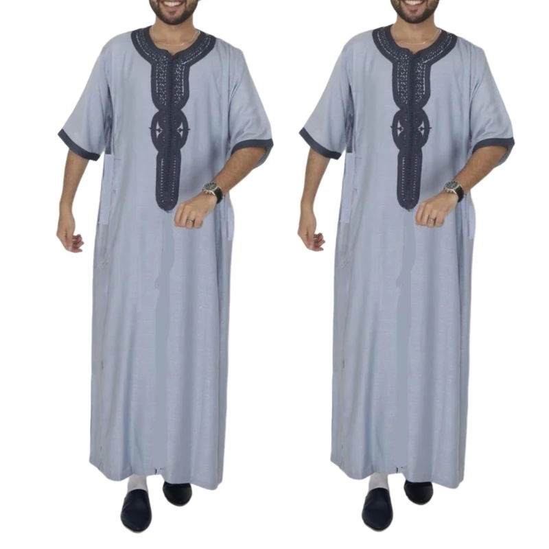 

Mens Islamic Robe Muslim Ethnic Clothing Robe Kaftan Islamic Ethnic Arab Robes R7RF