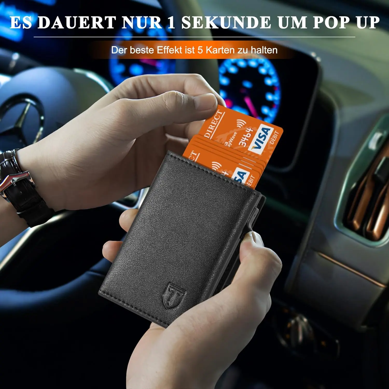 New Slim Wallet for Men, Mini Wallet with Coin Compartment, RFID Protection and ID Window Credit Card Holder