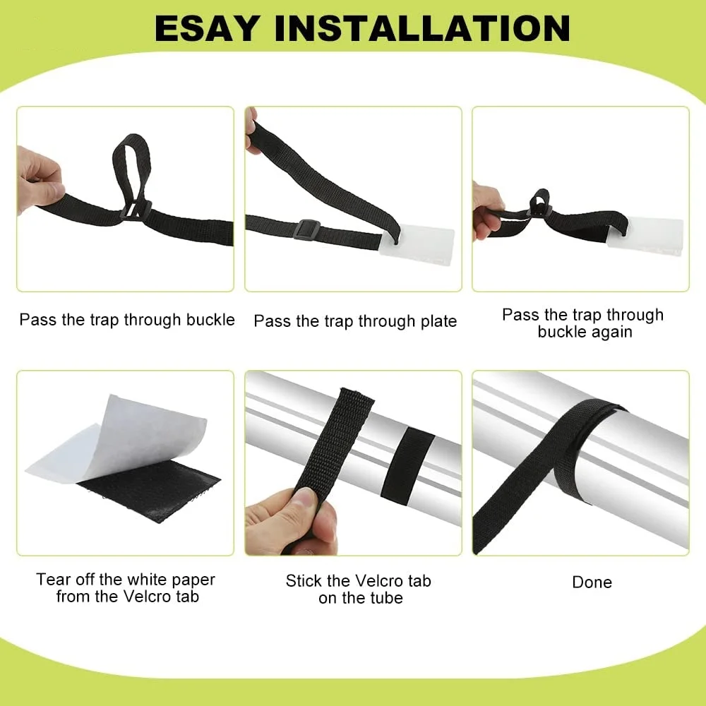 Kit Di Fissaggio Per Copertura Solare Per Piscina, Kit Universale Di Cinghie Per Copertura Solare Per Piscina Interrata Inclusi 8 Cinghie In Nylon 8 Piastre Per Cavi E 8 Fibbie 86428194
