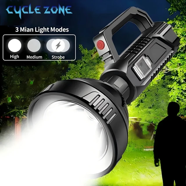 Portable Searchlight Rechargeable Flashlight Handheld Lighting Night Work Emergency Light Outdoor Fishing Lantern Camping Lamp
