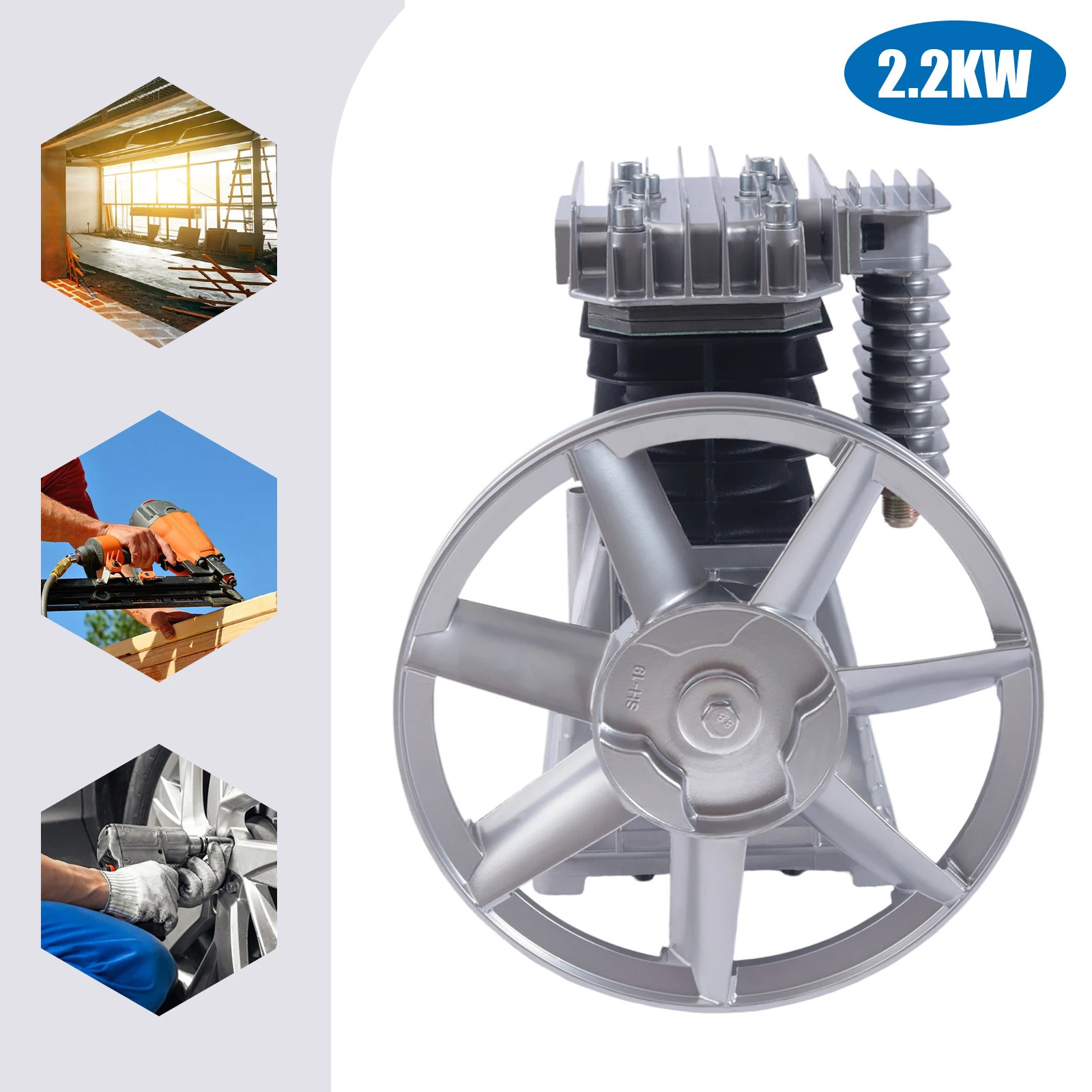 2.2Kw 2065-3Hp Testa Motore Pompa Compressore D'Aria 2.2Kw Con Silenziatore E Vite 250L/Min