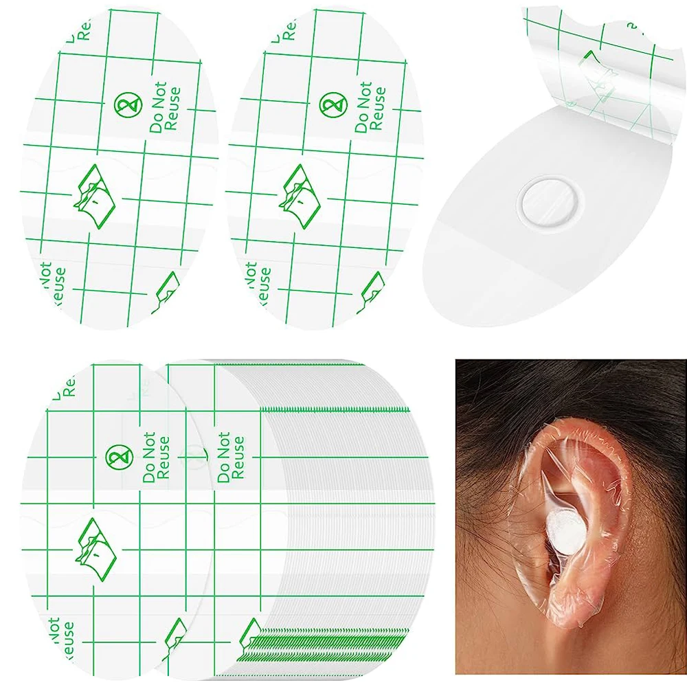 Waterproof Ear Stickers Disposable Ear Covers 20pcs for Swimming Shower Salon Hairdressing