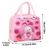 Cartoon Insulated Lunch Box Bag Handheld Bento Bag 3D Lunch Insulation Bag Aluminum Foil Thick Lunch Box Bag Cute Bunny for Girl 2
