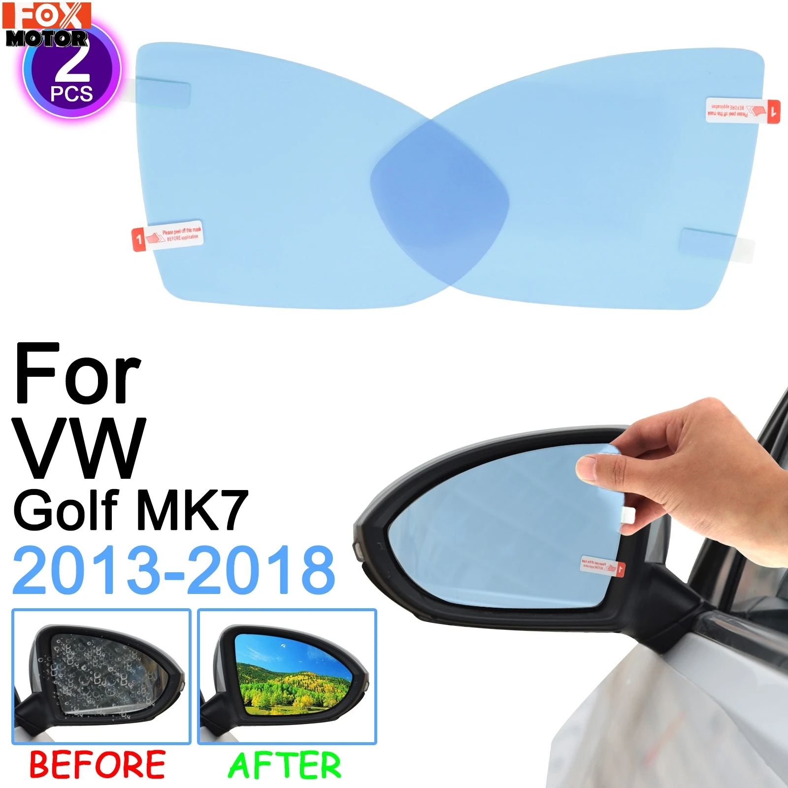 

Противотуманная непромокаемая пленка на зеркало заднего вида стекло винил для VW Golf 7 Mk7 2013 - 2018 2019 внешнее покрытие козырек автомобильные наклейки аксессуары