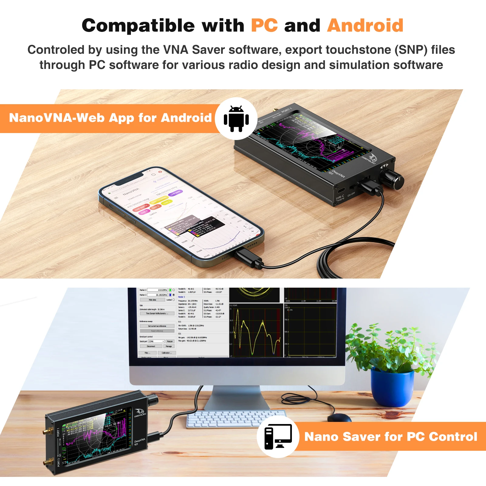 Vector Network Analyzer NanoVNA HF VHF UHF Analyzer Shortwave SWR Meter 4.3 inch IPS LCD Screen Plastic V3.2 DeepVNA 101 network analyzer
