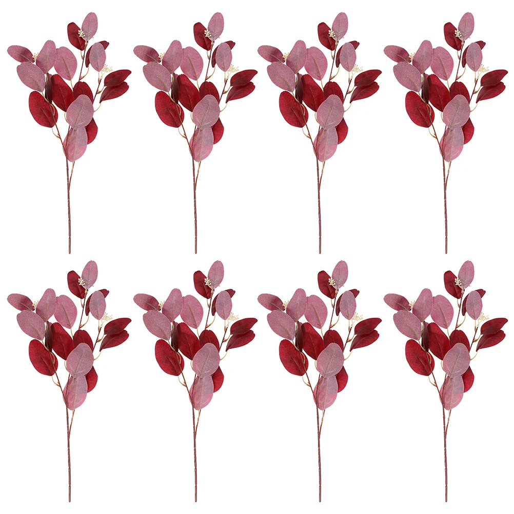 

8 Pcs Simulated Eucalyptus Leaves Home Decor Leaf Household Fake Stems Faux Iron Picks Decors