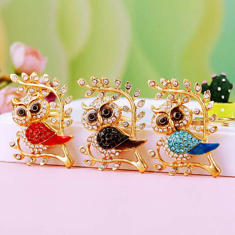 

Hot Sale New Owl Series Alloy Keychain Female Bag Ornament Car Key Decoration Gift