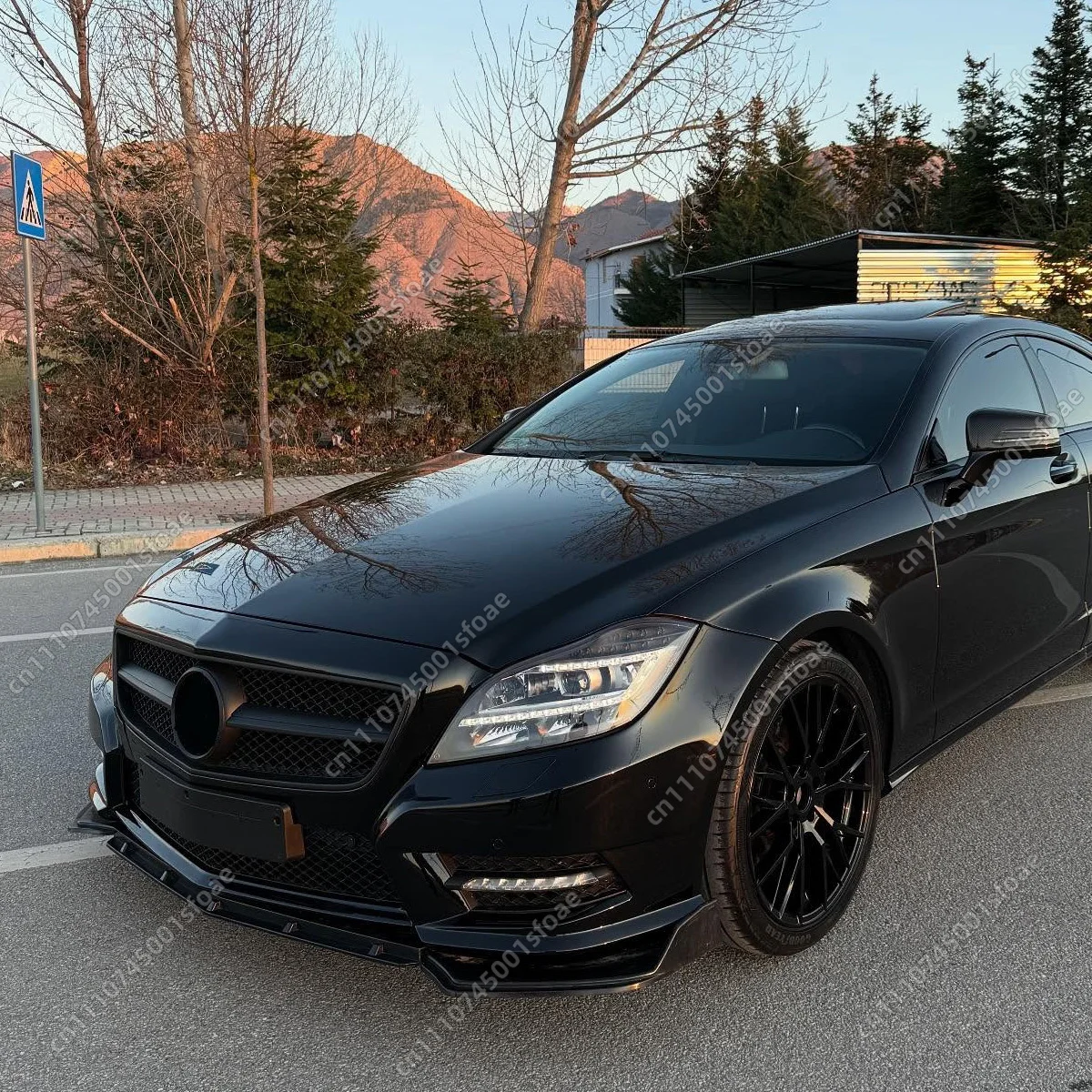 메르세데스 벤츠 CLS 클래스 W218 AMG 2011-2018용 프론트 범퍼 스플리터 립 가드 ABS 글로스 블랙 디퓨저 스포일러 바디 키트 튜닝