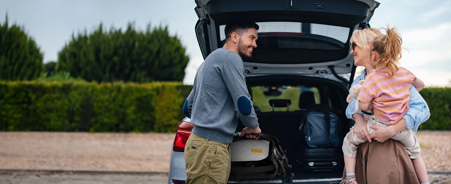 All-Season Lightweight Compact Foldable Baby Pushchair, Multi-Recline Stroller with Footmuff, Rain Cover,