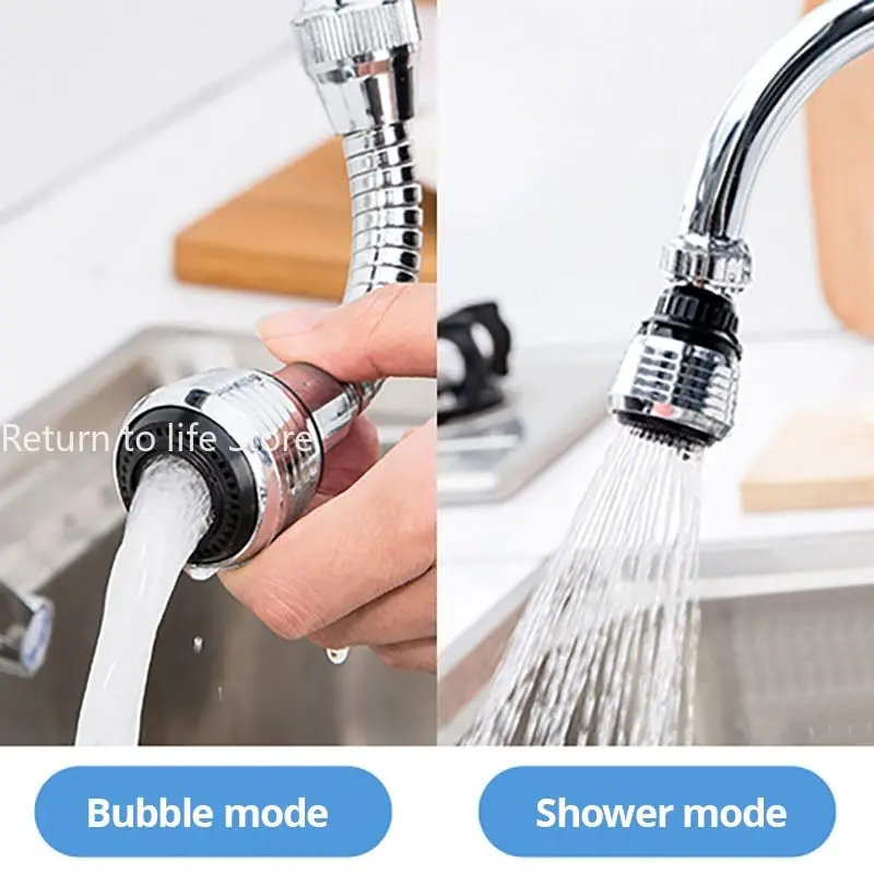 Kitchen Faucet Water Stainless Steel Shower Saving High Pressure Nozzle Tap Adapter Bathroom Sink Spray Bathroom Shower 360 Degr