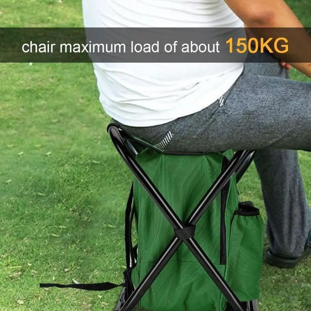 Description Picture 3 of itemPortable Ice Chair Cooling Seat Ice Stool Foldable Insulated Ice Pack Stool with Dual-shoulder Straps Perfect for Fishing R8S4