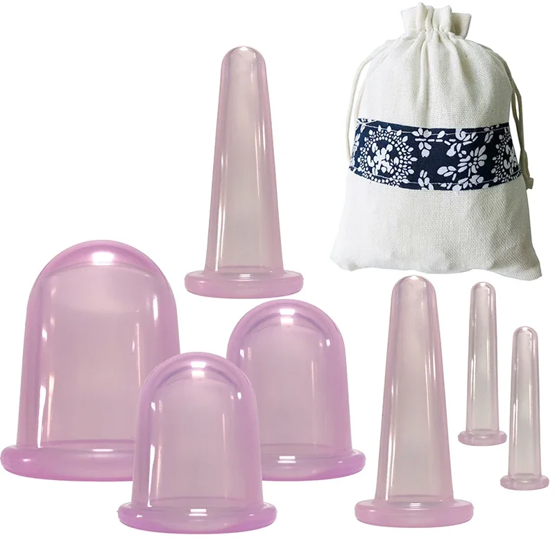 2 4 7Pcs/Set Silicone Anti Cellulite Cup Vacuum Massage suction Cups Body Pain Relief Roller Manual Suction Cups Cupping Therapy 4