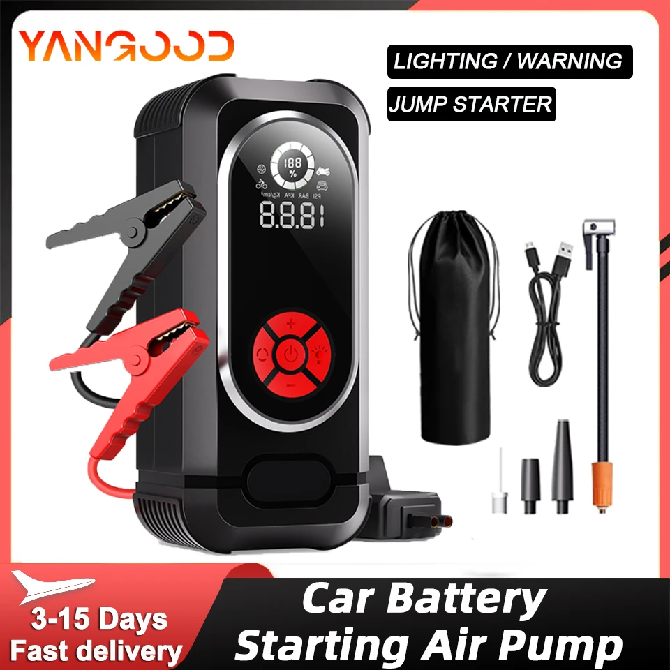 Yangood M13 Car Jump Starter 150PSI Portable Car Battery Booster Charger With Air Compressor Battery Starting Air Pump