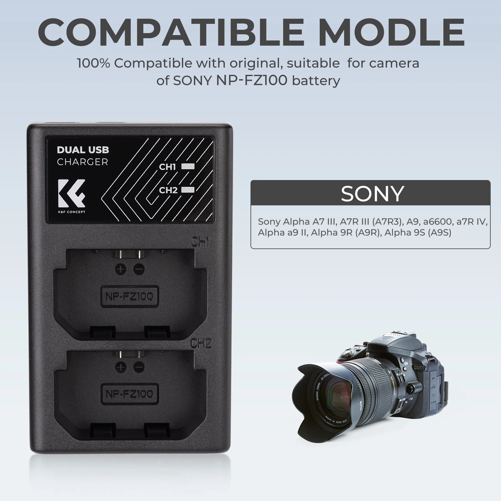 NP-FZ100 Camera Battery Charger For Sony A9 A7M4 A7R5 A7C ZVE1 A6700 A7III A7 III FX30 battery charger,battery charger adapter,charger adapter