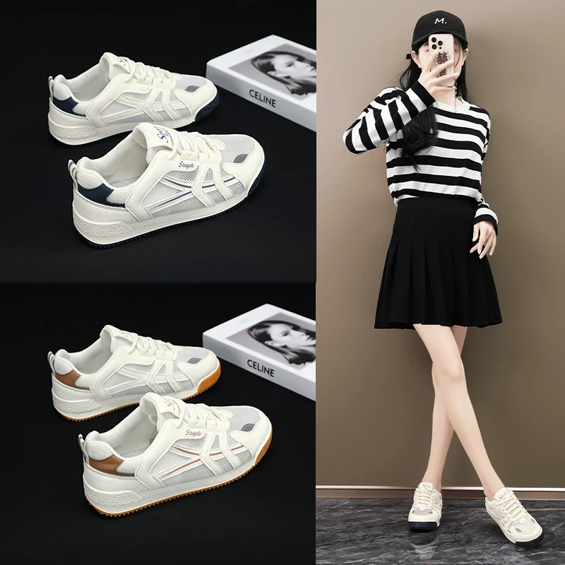 Large Size Summer Women's Sneaker Hollowed Out Lightweight Comfortable Breathable Running Shoes Casual Sports Shoes Mesh Shoes