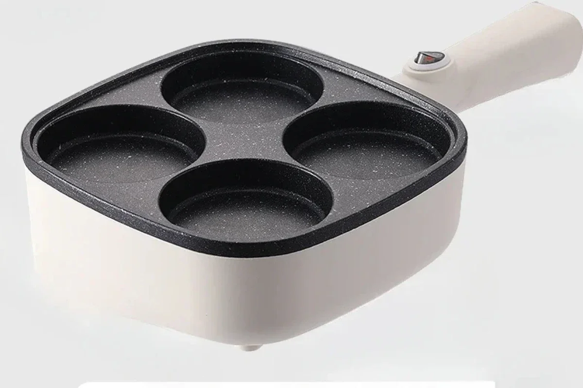 220V Egg Burger Pan Frying Plug-in  Flat Bottomed Machine Commercial  Household Breakfast Pan Four Hole And Three In One Machine 5