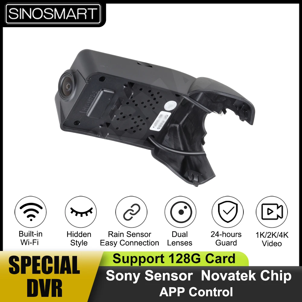 

SINOSMART Novatek 1080P Dash Car Wifi DVR Camera for Volvo C40 2022 Control by App Dual Camera Optional