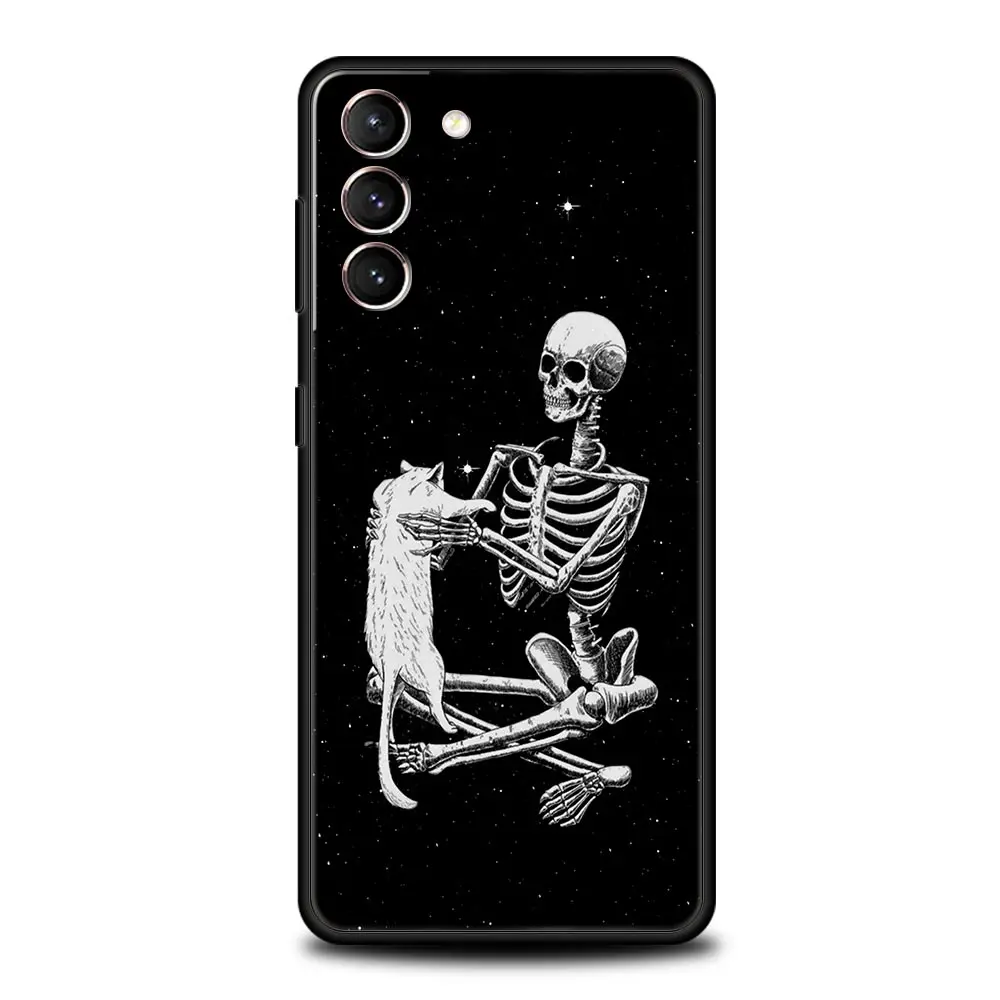 Skeleton Design Soft Silicone Phone Case - Humorous Protective Cover
