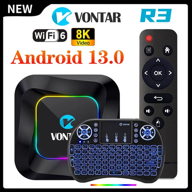 Decodificador VONTAR R3 RGB TV Box Android 13 Rockchip RK3528