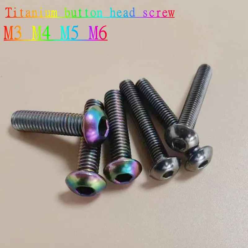5-10pcs 티타늄 나사 ISO7380 m3 m4 m5 m6 TA2 GR2 티타늄 레인보..