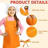 Children Baking Chef Apron Front Pocket Bib Boys Girls Apron Kitchen Craft Kids Apron Painting Cooking Baby Pinafore+Hat Sets 4