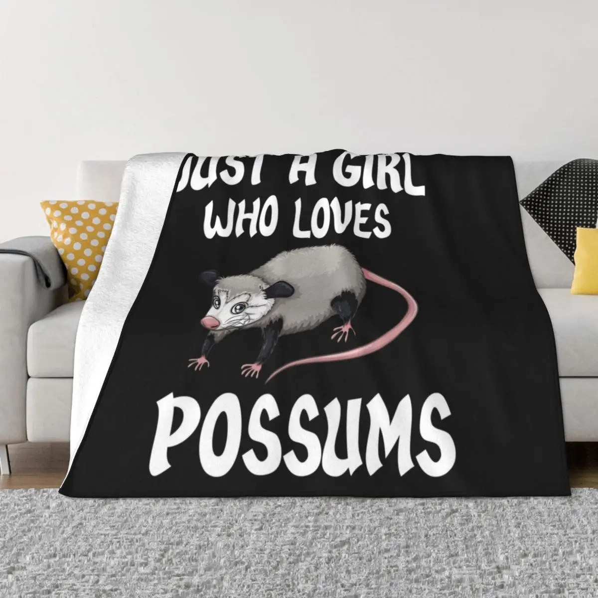 

Just A Girl Who Loves Possums Throw Blanket heavy to sleep Designers Blankets