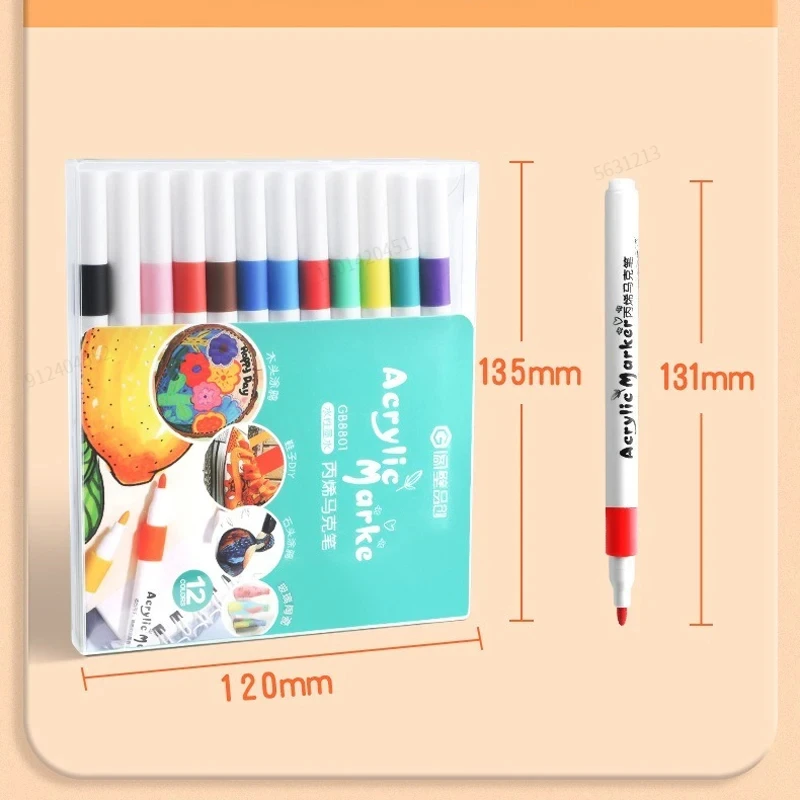 Pen Marker 12-80 Colors Acrylic Paint Art Marker DIY Hand Drawn Painting For Card Ceramic Stone Mug Glass Fabric Clothes Shoes