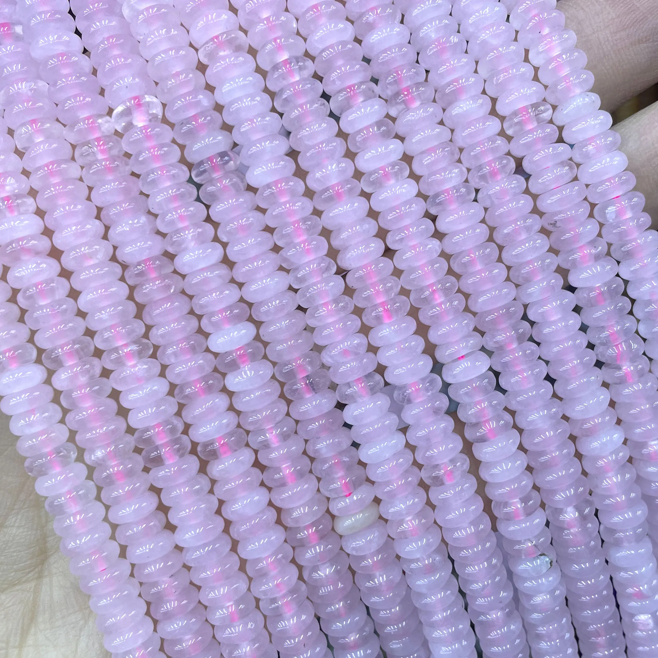 2X6MM 천연석 론델 라브라도라이트 쿼츠 재스퍼 아게이트 플랫 라운드 스페이서 비즈 주얼리 제작 DIY 팔찌 목걸이용